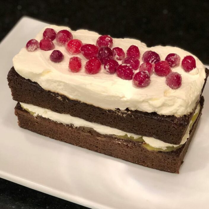 Guinness Gingerbread Cake with Lemon Curd