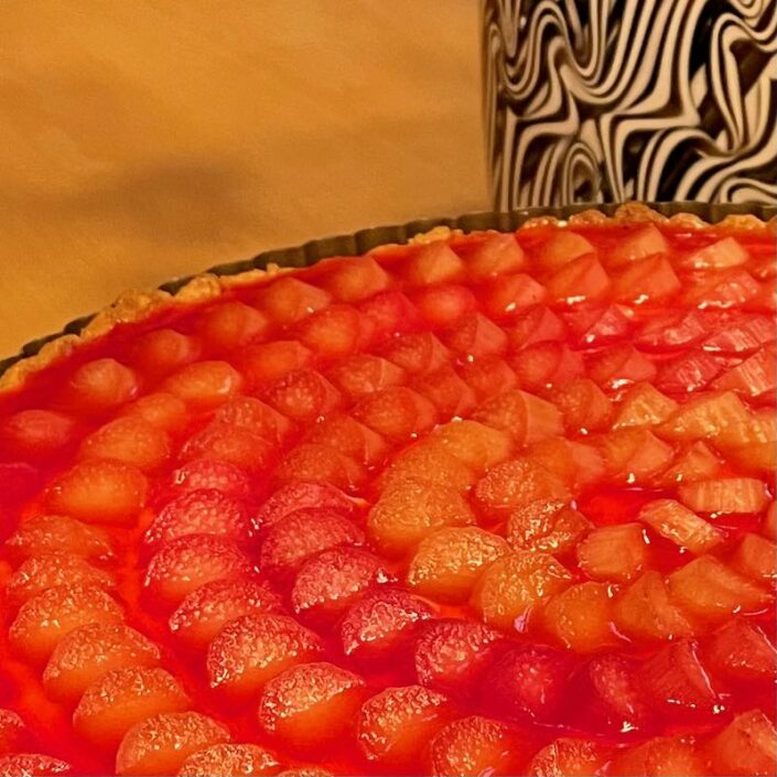 Rhubarb and Ginger Custard Tart